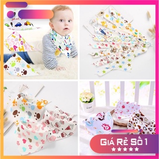 Yếm ăn dặm cotton cài nút cho bé, yếm ăn cho bé