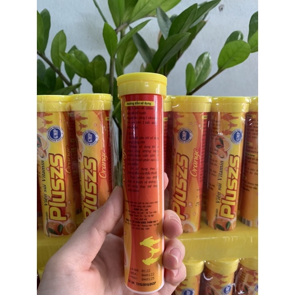 Viên sủi Vitamin C Pluszs- vị cam- giúp bố sung vitamin C, tăng sức bền thành mạch máu