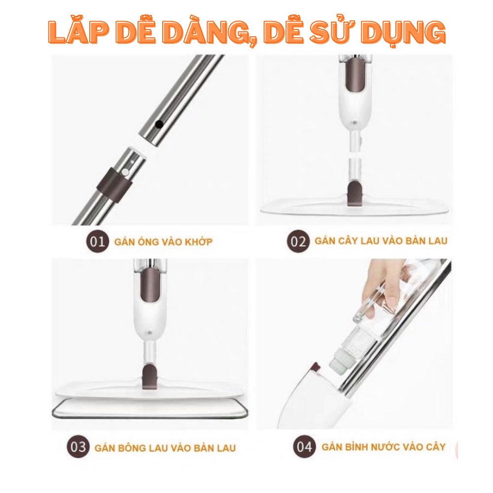 Chổi Lau Nhà Kèm Bình Phun Sương Sát Khuẩn Thông Minh Lau Cực Sạch