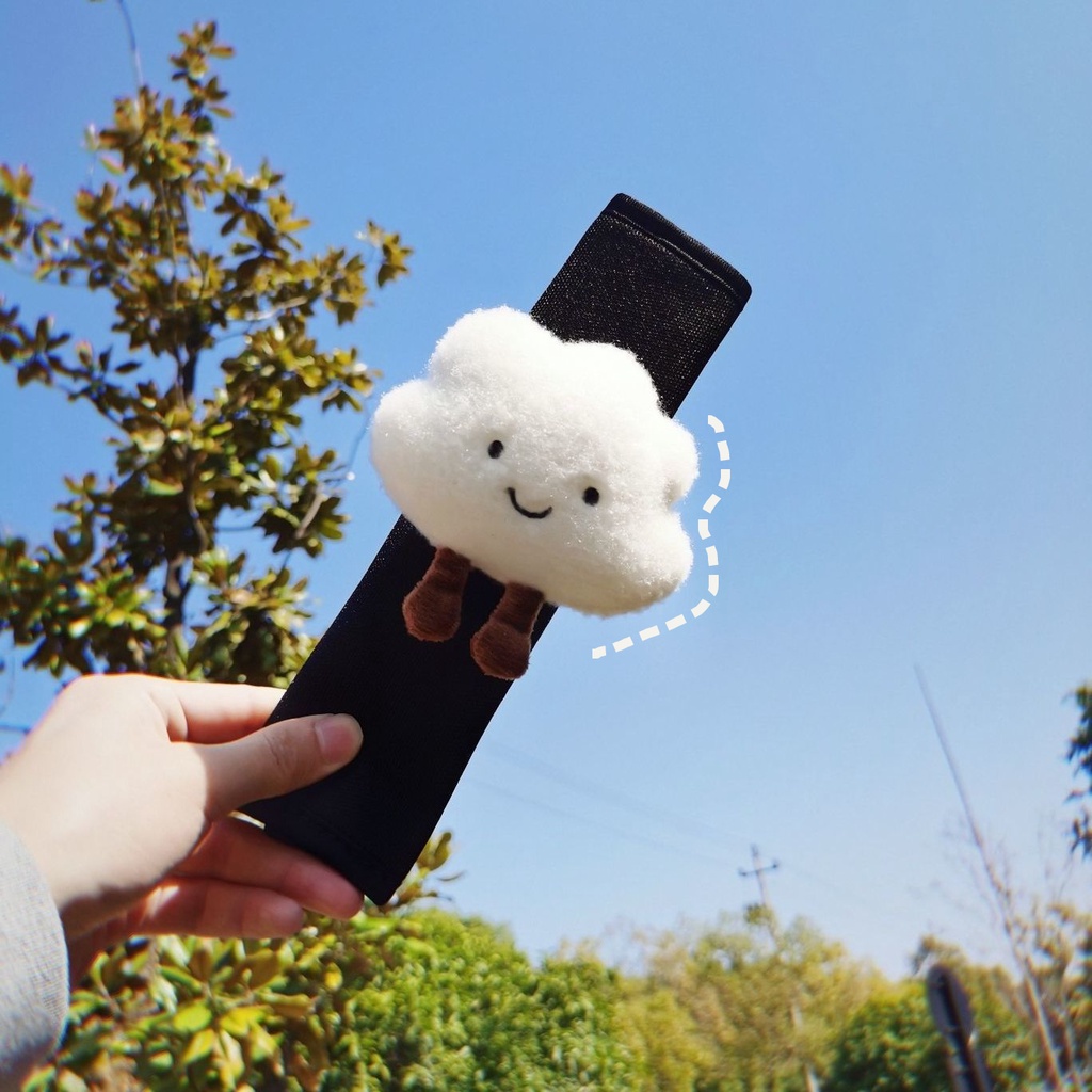 1 Đệm Bọc Dây Đai An Toàn Xe Hơi Hình Đám Mây Hoạt Hình Siêu Dễ Thương