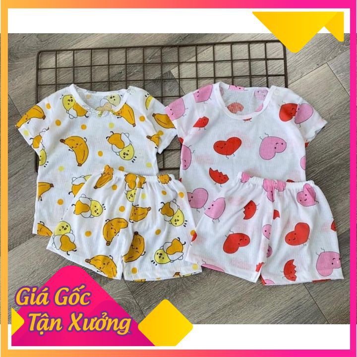 Bộ Cộc Tay Thông Hơi [THANH LÝ XẢ LỖ] Bộ Cộc Tay Cotton Thông Hơi Cho Bé Mỏng Nhẹ, Thoáng Mát (BN006)