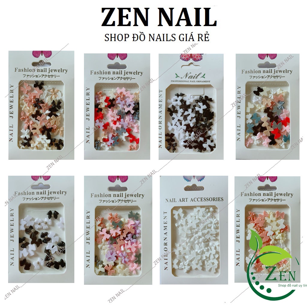 Charm nơ nail cao cấp, Charm nơ gắn móng