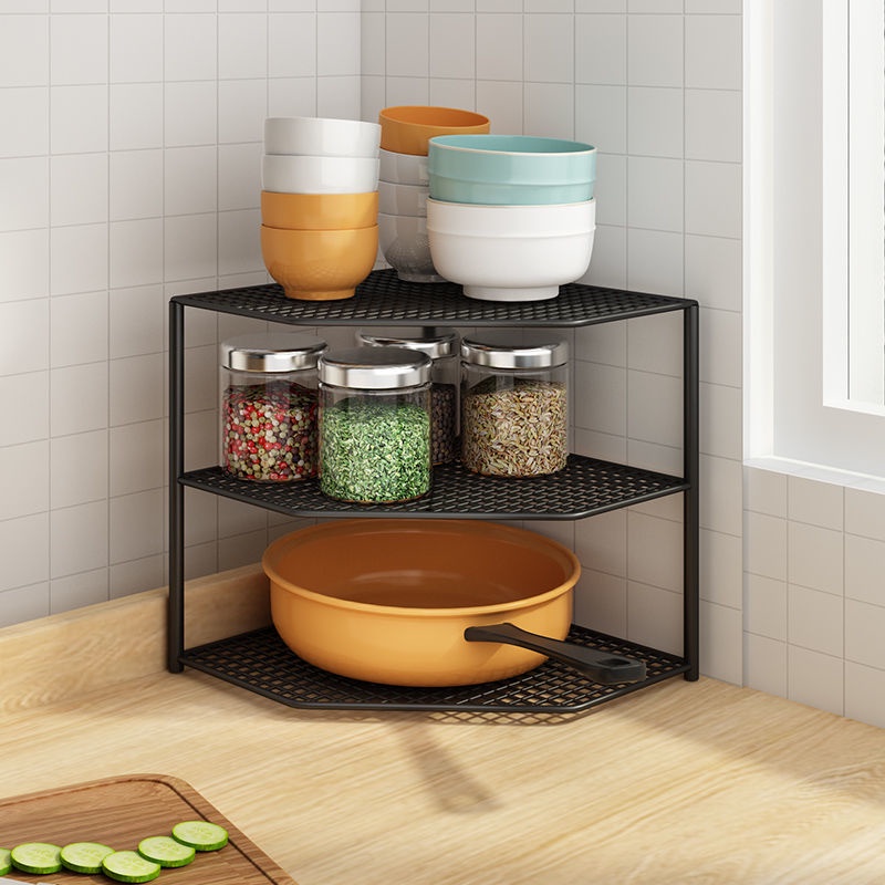 Kệ Đựng Gia Vị Gắn Góc Tủ Bếp Tiện Dụng