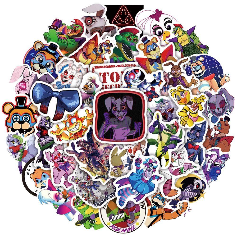 Bộ 50 miếng dán anime Five Nights at Freddy's Scrapbooking Security Breach Series cho laptop/ hành lý/ quà tặng