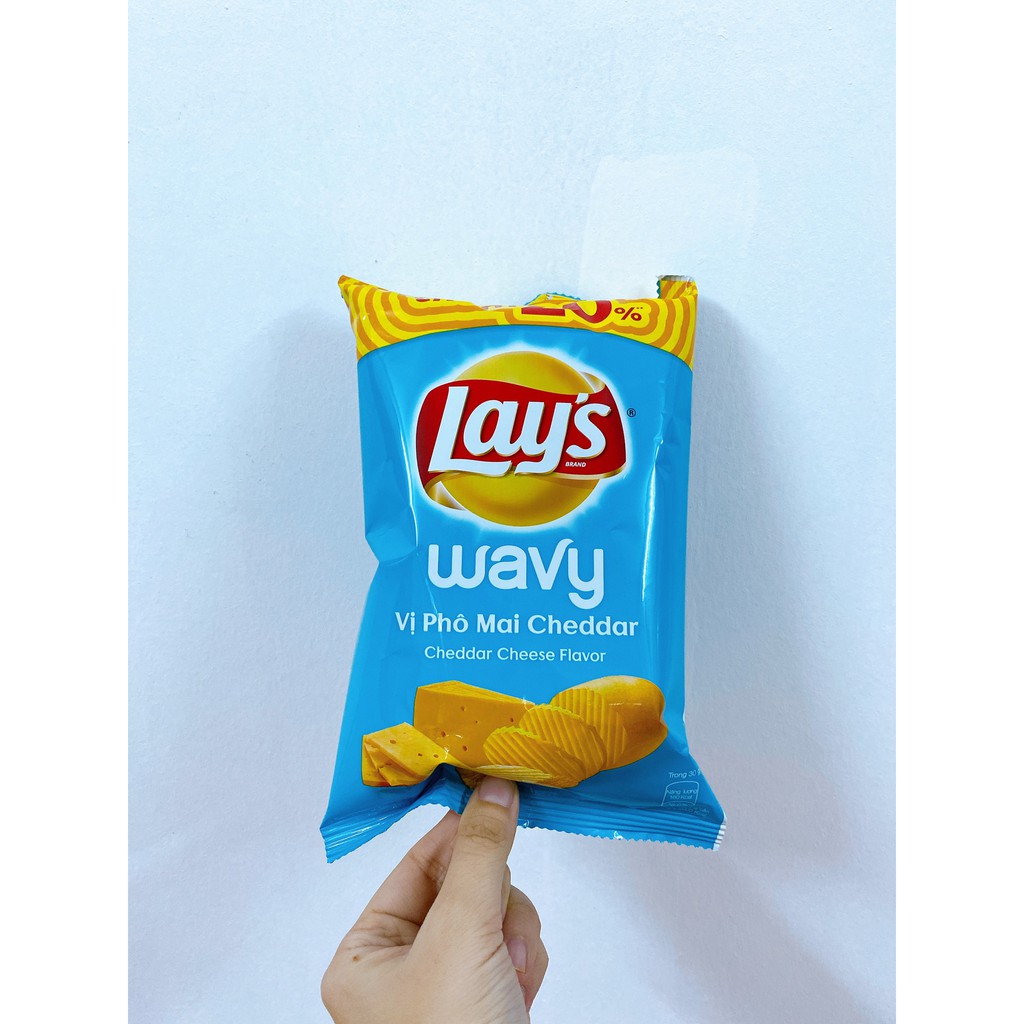 Bánh Snack Lays Vị Phô Mai Cheddar, đồ ăn vặt