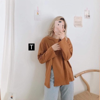 Áo xẻ cạnh trơn thụng Tr&Đ