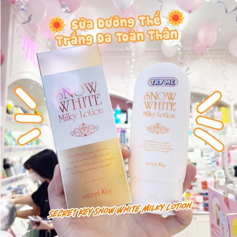Sữa dưỡng thể trắng da toàn thân Secret key snow white milky lotion