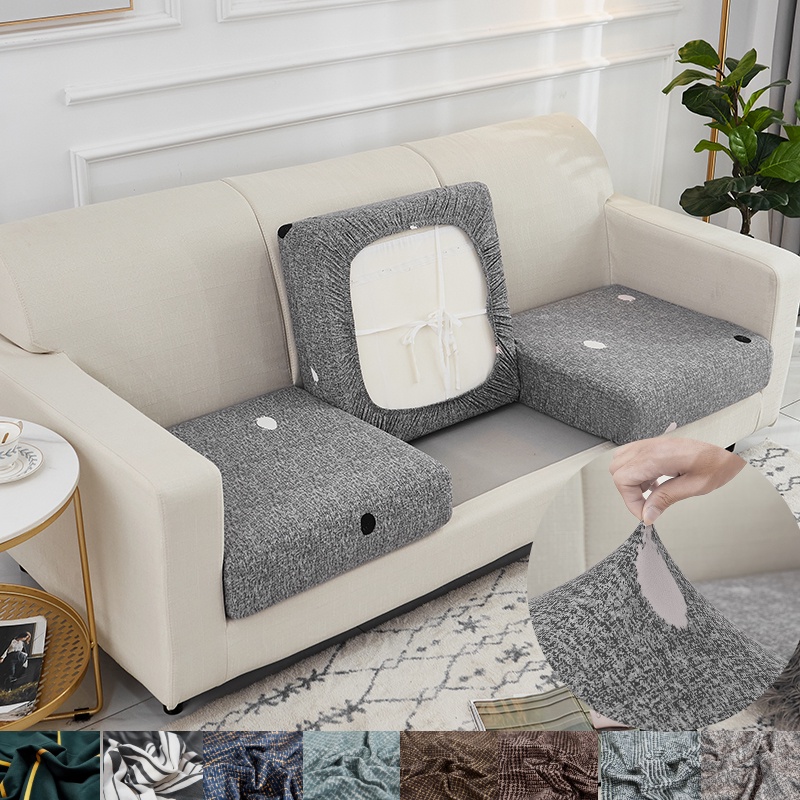 Vỏ Bọc Đệm Ghế Sofa 1 / 2 / 3 / 4 Chỗ Ngồi Hình Chữ L Co Giãn In Họa Tiết Trang Trí Phòng Khách