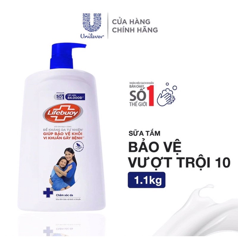 Sữa tắm Lifebuoy 850g/1100g giúp bảo vệ khỏi 99.9%vi khuẩn