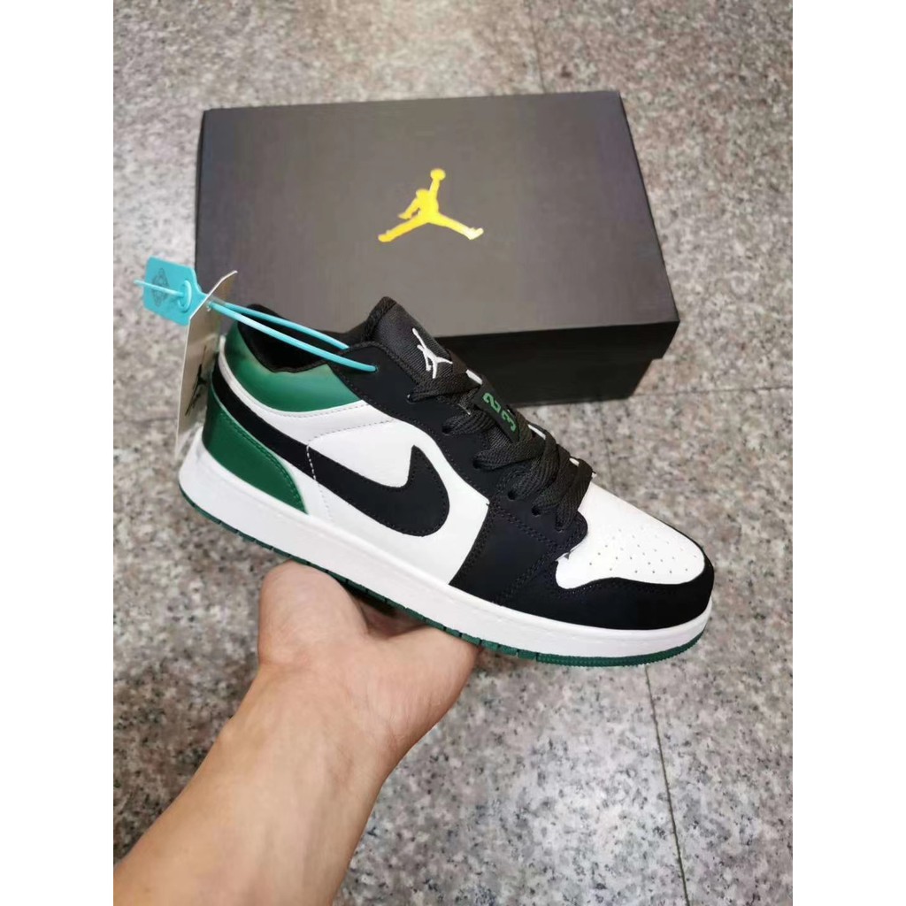 Giày thể thao Air Jordan 1 cổ thấp màu xanh dương/tím/đỏ/xanh lá/đen phong cách năng động cá tính