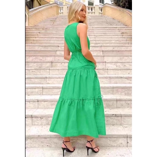 Đầm maxi ZR màu xanh