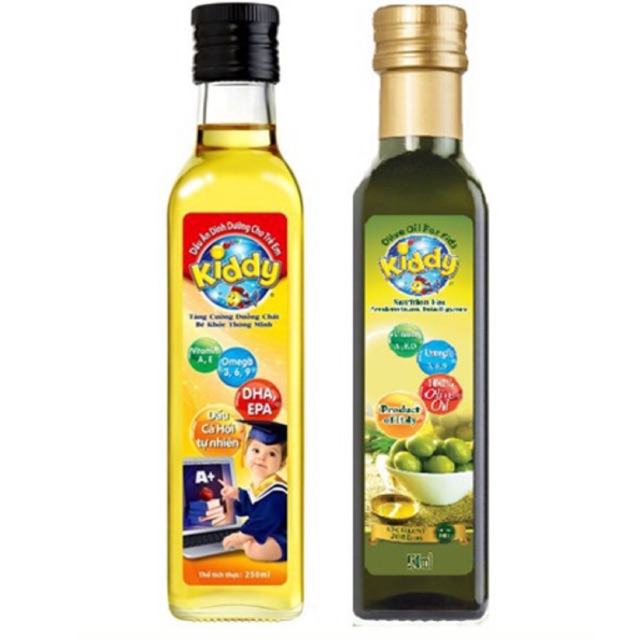 Dầu em bé Kiddy cá hồi - Dầu ôliu