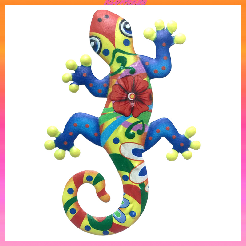 [KLOWARE2]Handmade Gecko Wall Decor Wall Sculpture for Home Garden Fence Ornament Blue