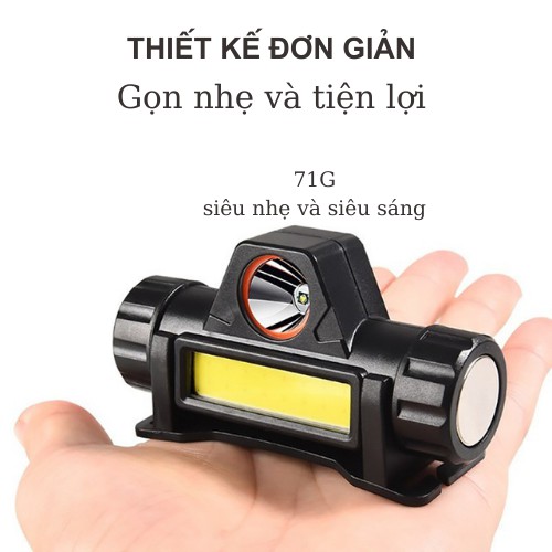 Đèn Pin Siêu Sáng, Đèn Pin Đội Đầu 2 Bóng Tặng Kèm Dây Sạc A1 ĐÈN DUY THẮNG