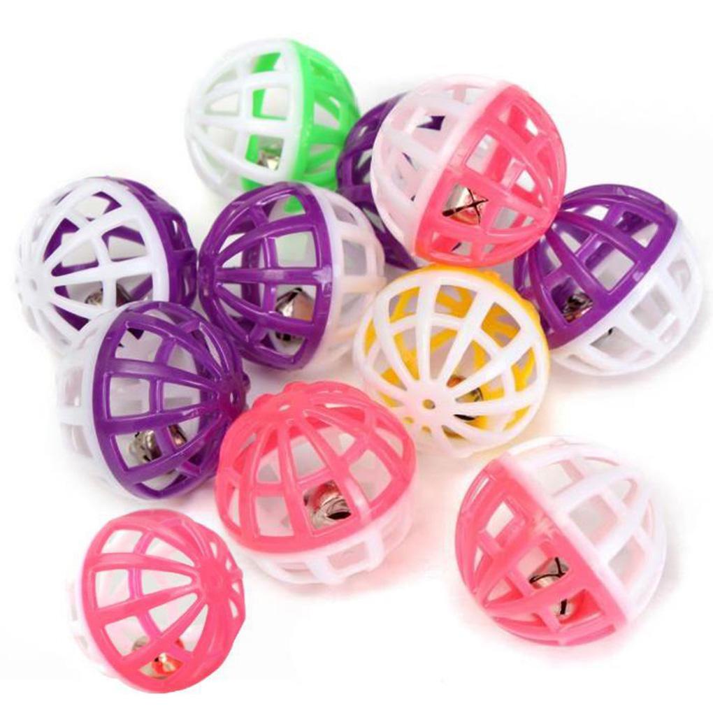 Set 10 Quả Bóng Nhựa Rỗng Hai Màu Sắc Dành Cho Chó Mèo Săn Bắn