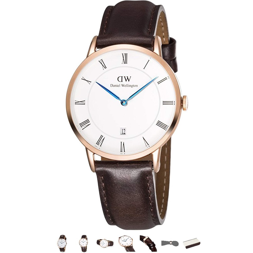 Đồng hồ Daniel Wellington Dapper Bristol (mặt 38mm, dây 20mm, dày 7mm) Rose Gold NAM Kim xanh