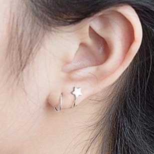 Khuyên tai bạc Khuyên Sao chổi Van Jewelry V10203 xoắn vòng cá tính