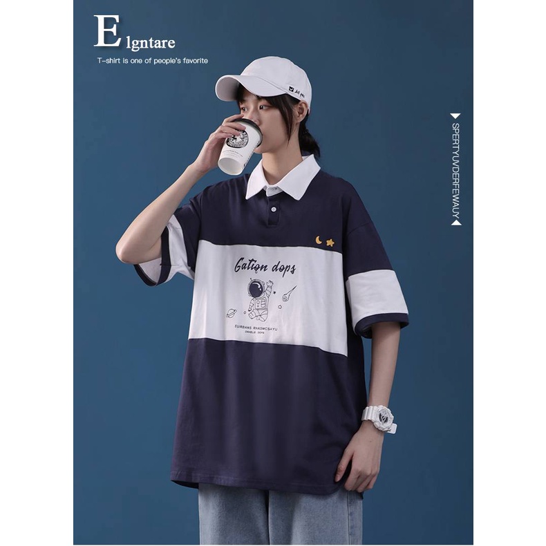 Japanese POLO shirt short sleeve T-shirt female loose student Korean version 2021 new women's design men and women clothes