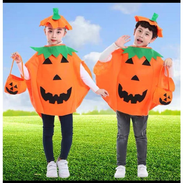 Bộ bí ngô haloween, hoá trang bí ngô, áo bí ngô