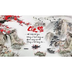 Tranh thêu chữ thập Cha Mẹ KT:67cmx43cm