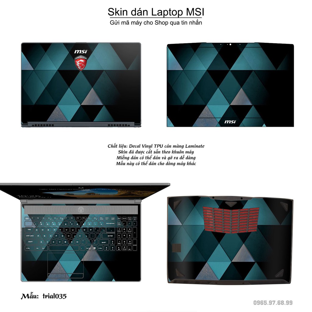 Skin dán Laptop MSI in hình Đa giác _nhiều mẫu 6 (inbox mã máy cho Shop)