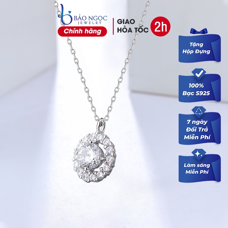 Dây chuyền bạc nữ đính đá DB2426 cao cấp Trang sức Bảo Ngọc Jewelry