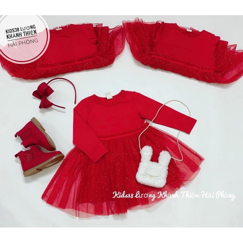 Váy xoè tutu đỏ tươi HM H&amp;M_hàng chính hãng Anh
