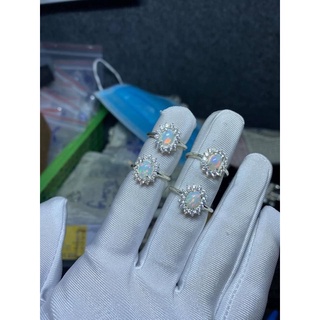 Nhẫn bạc 950 đá o.pal