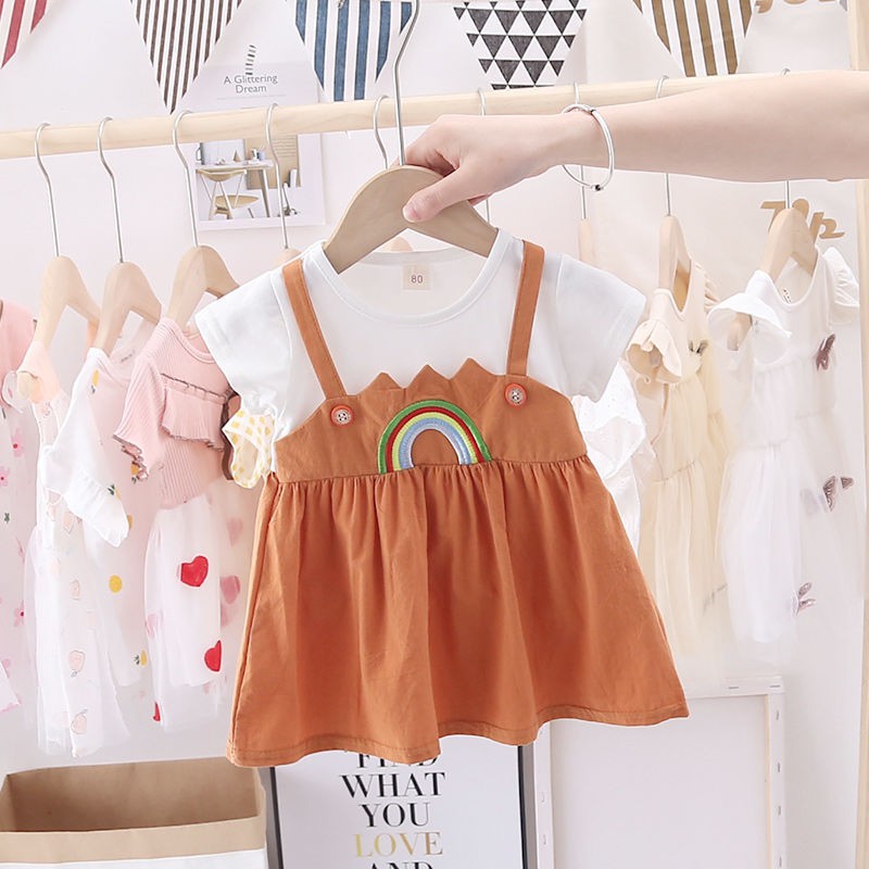 Váy giả yếm cổ vest Bé Gái