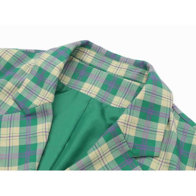 Áo vét blazer thắt eo kẻ caro tqxk