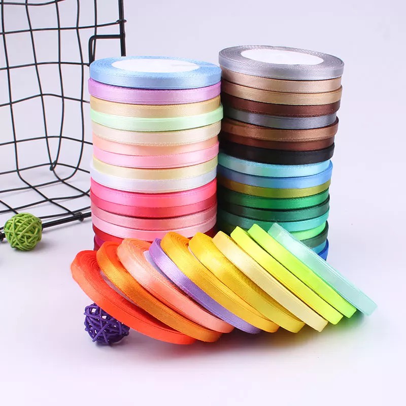 1 cuộn dây ruy băng lụa satin 6mm đủ màu dài 22m trang trí handmade, gói quà, làm kẹp tóc
