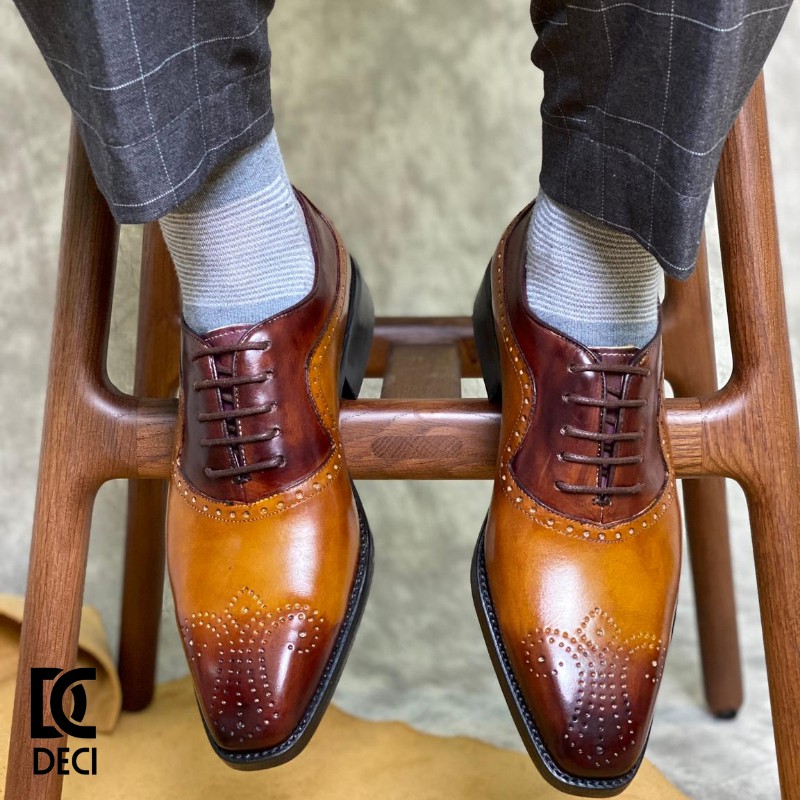 Giày tây nam đánh màu patina công sở cao cấp BROGUE_7