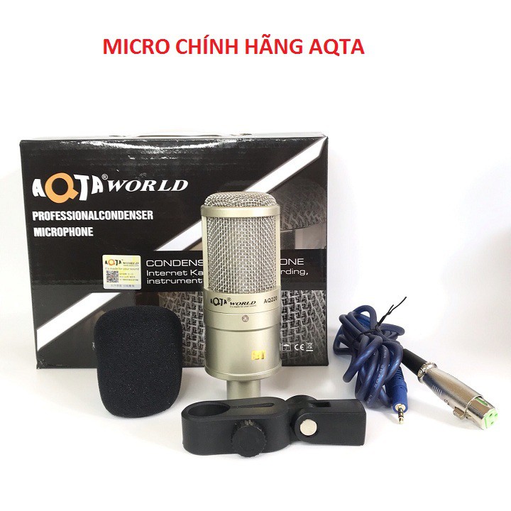 Combo Sound Card XOX K10, Mic Thu Âm Livestream AQ220 -  Tặng Tai Nghe AKG-S10 - Cả Bộ Chính Hãng