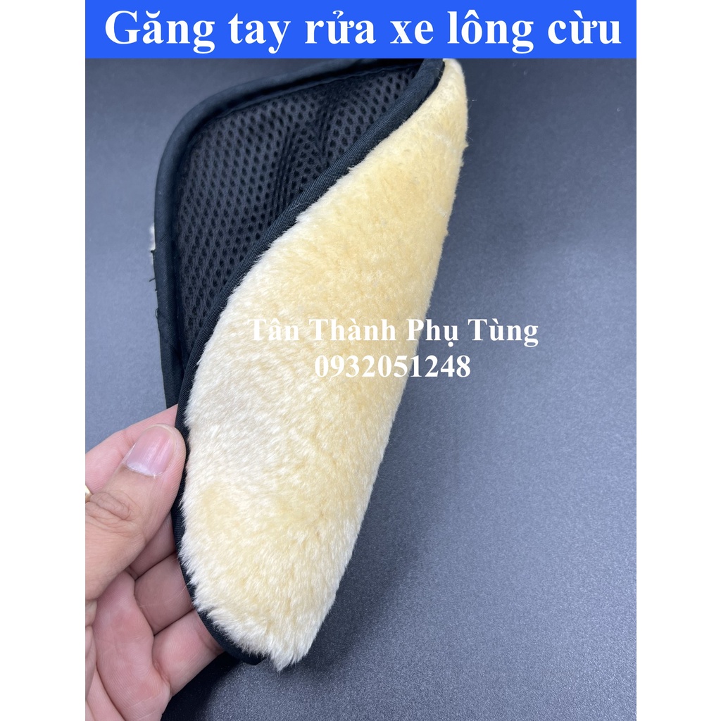 Găng tay rửa xe máy lông cừu
