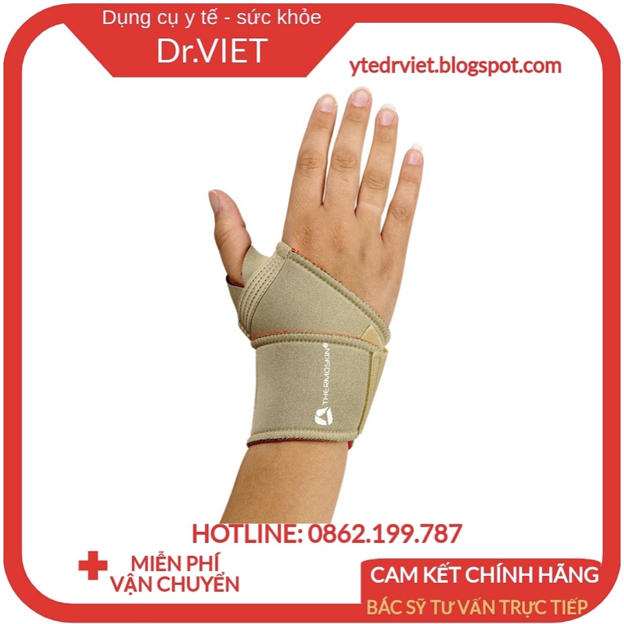 Băng nẹp khớp cổ tay 2 bên - Thermoskin Universal Wrist Wrap xuất xứ Australia bảo vệ và hỗ trợ gân khớp cổ tay