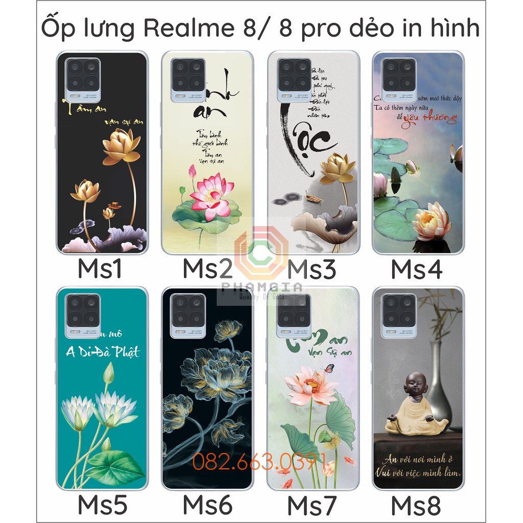 Ốp lưng Realme 8 / Realme 8 Pro dẻo trong in hình nhiều mẫu đẹp (p1)