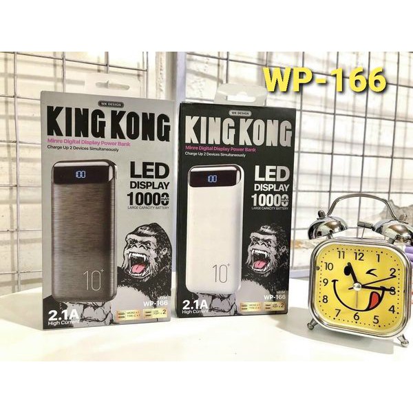 Sạc dụ phòng 10000mAh KinhKong WK WP-166 2 cổng USB màn hiển thị phần trăm pin