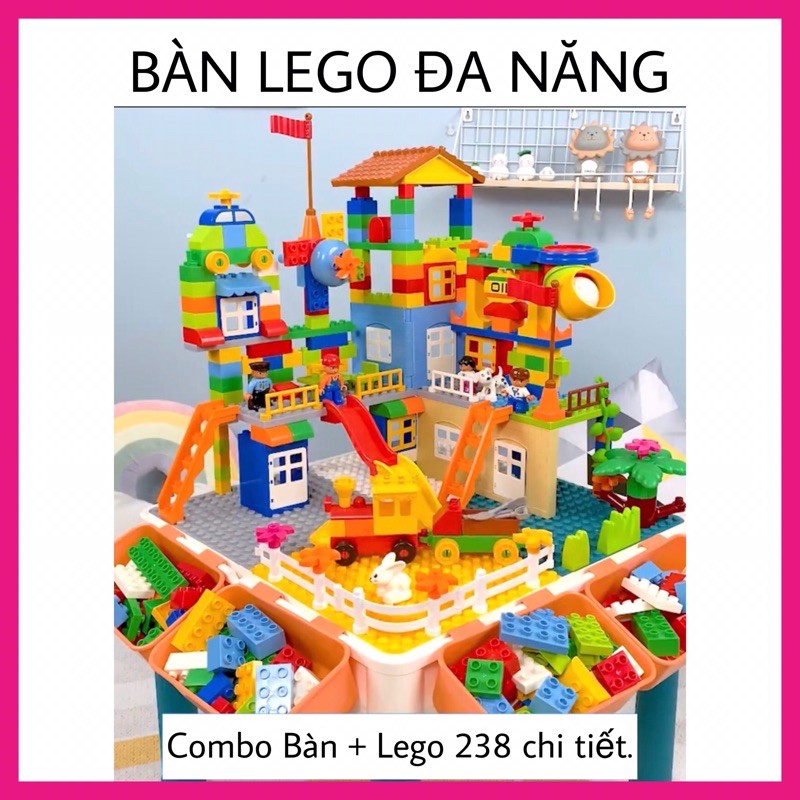 Bàn chơi lego cho bé hãng Funny Block, tương thích lego duplo