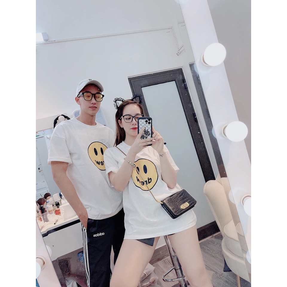 Áo phông unisex cộc tay in hình Brew mặt cười - Thun form rộng cổ tròn, pull dáng suông phong cách cá tính HOT
