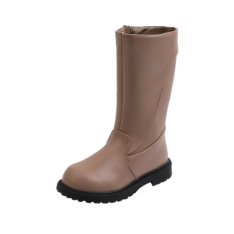 Giày boot da mềm cổ cao thời trang cá tính cho bé gái