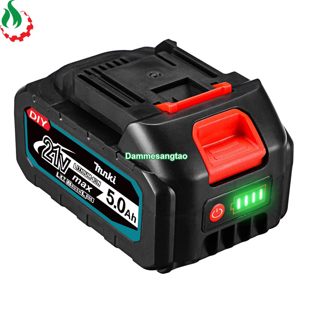 DMST Vỏ pin makita 18V lỗ sạc adapter có báo pin