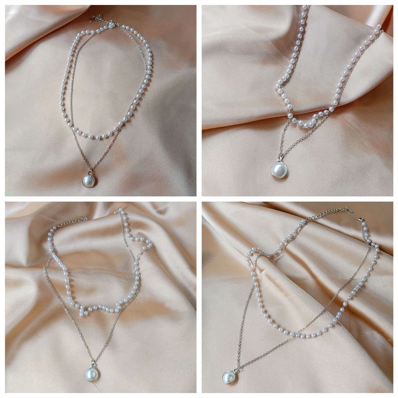 Tmdbyx Mới Vòng cổ Hai Lớp Mặt Ngọc Trai Thời Trang Cho Nữ