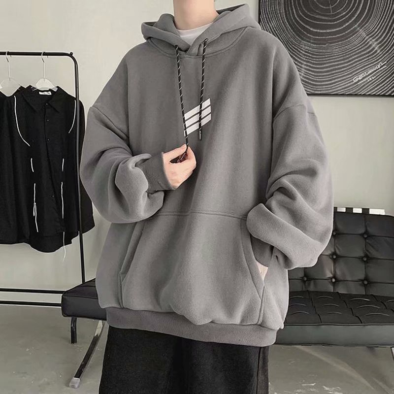 Áo hoodie nỉ bông siêu dày form rộng 3sọc ngang ngực nam nữ mặc đều đẹp