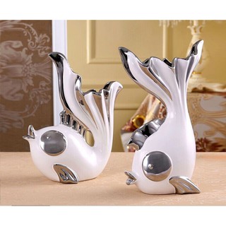 Bộ bình hoa con cá trang trí phòng khách - DHBC001