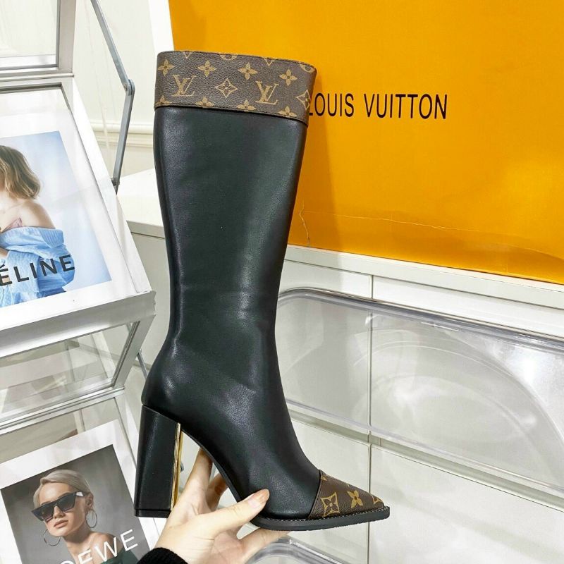 Boot Lv Gót 9p Vá Mũi Da Mềm Êm Fullbox Bill Túi Hãng Cao Cấp