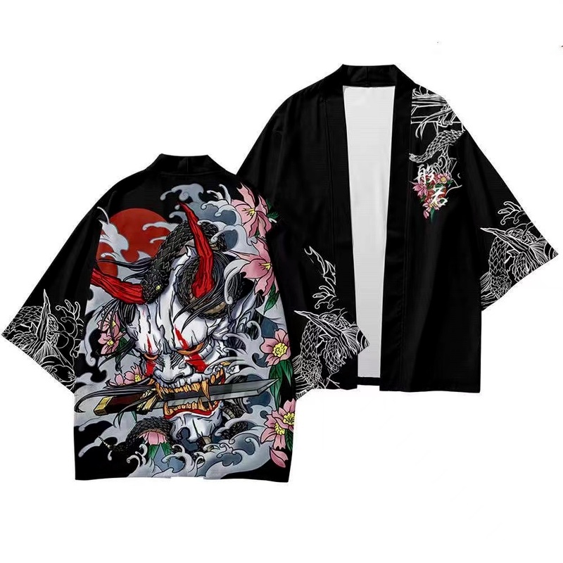 Áo Khoác Kimono Nhật Bản In Hình Yukata Cho Nam