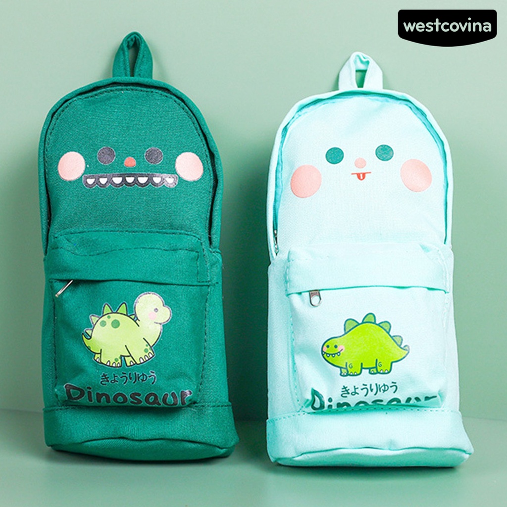 Túi Đựng Bút Bằng Vải Canvas In Họa Tiết Hoạt Hình / Phi Hành Gia / Khủng Long / Tên Lửa Độc Đáo