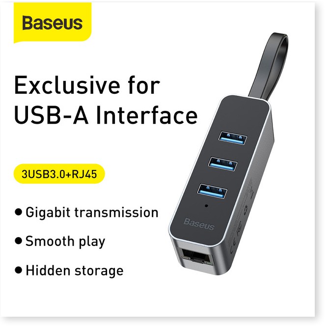 Hub Chuyển Đổi - Dock Sạc Đa Năng USB 3.0 Baseus RJ45 Dành Cho Laptop Dell Notebook - Toplink