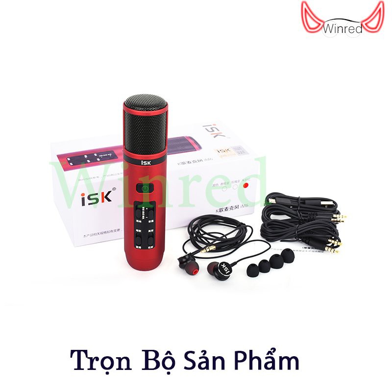 MIC THU ÂM ISK IM6 BỘ ĐỦ LIVE STREAM TẶNG TAI NGHE ISK K1- Dòng micro thu âm kiêm pin có thể hát liên tục 4h trở lên ♥️♥