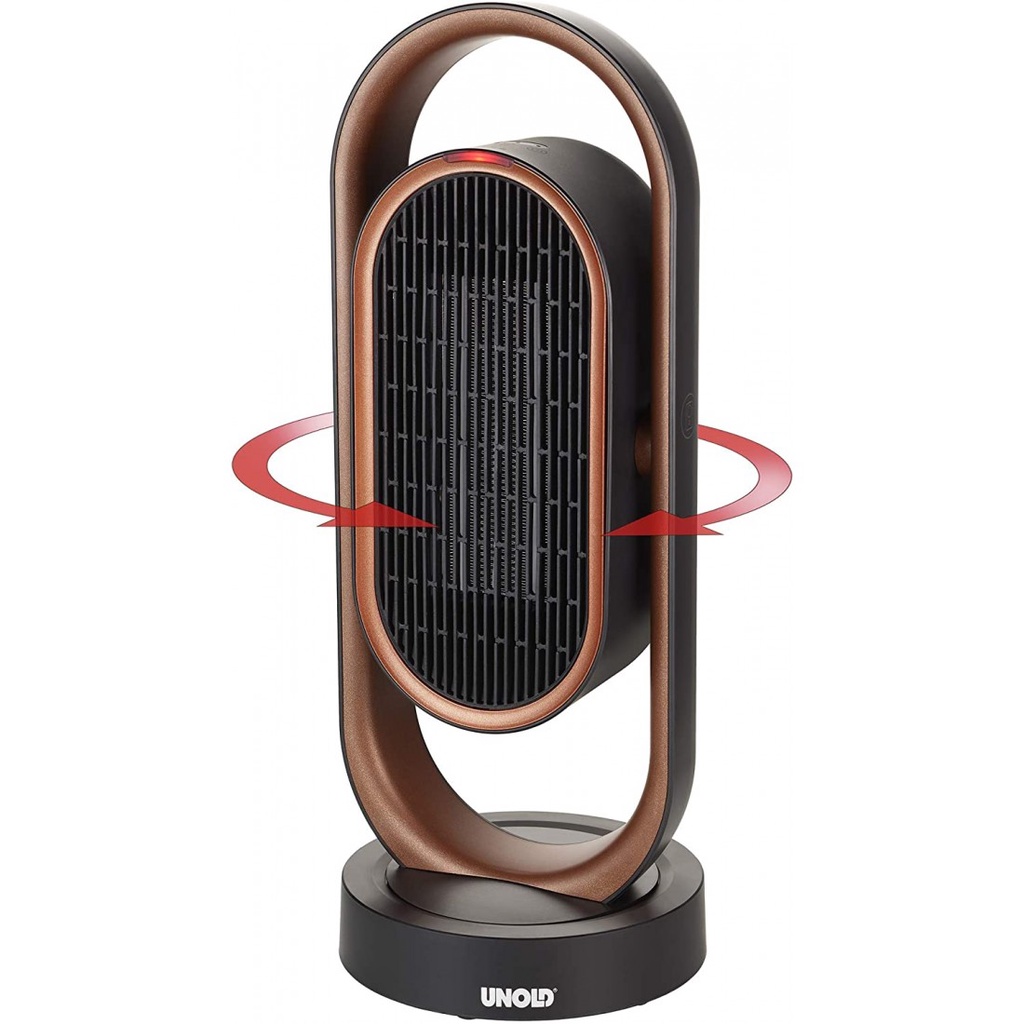 Quạt sưởi gốm UNOLD Keramik 3D 86535, công suất 1800W, xoay được các góc độ, màu đồng, quạt 2 chiều